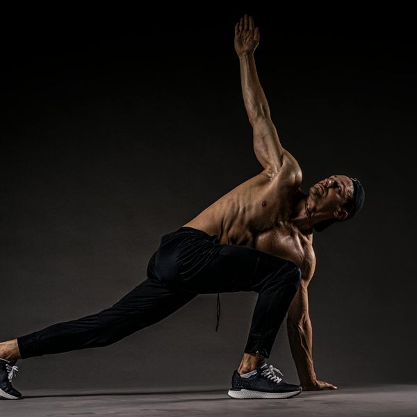 Person performing a gentle stretching exercise for better flexibility